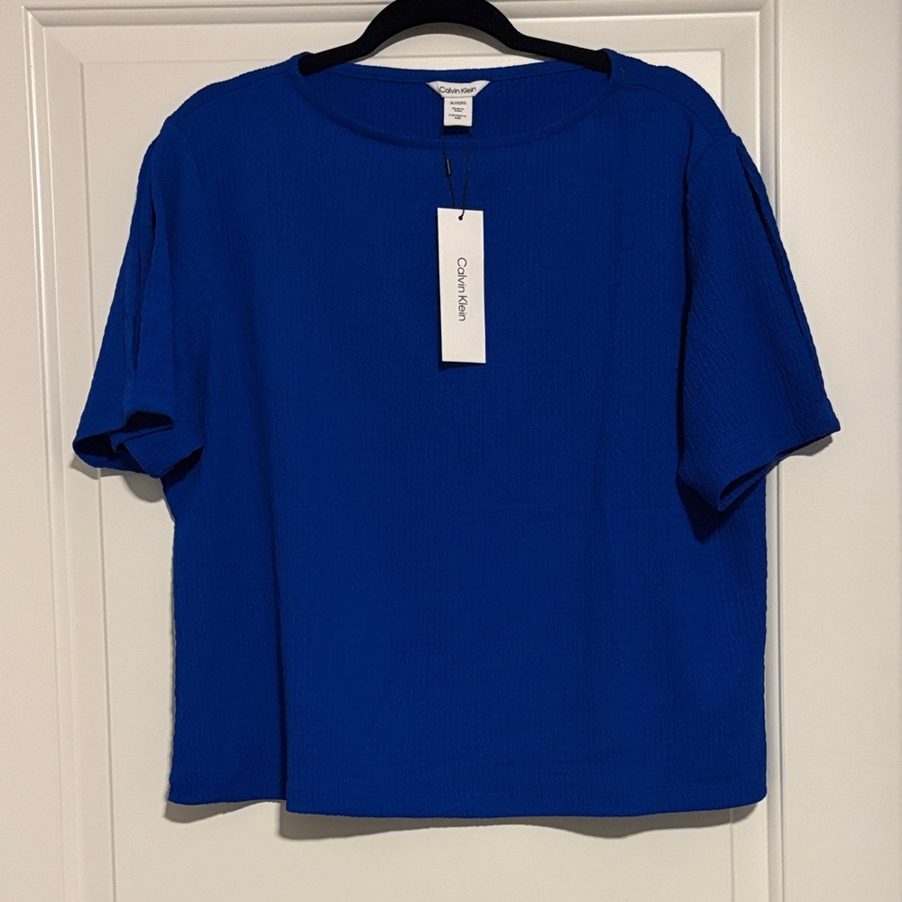 NWT Calvin Klein Cobalt Blue Short Sleeve Tee